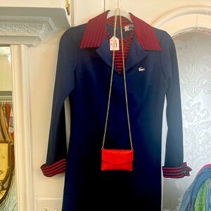 Lacoste Blue Dress with Red Stripes
